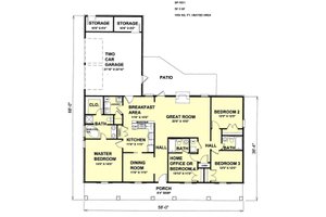 Floor Plan - Main Floor for Country House Plan #44-115 - 4 bed, 3 bath