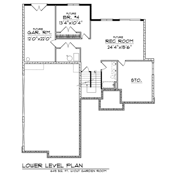 House Plan Design - Traditional Floor Plan - Lower Floor Plan #70-395