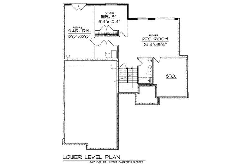 Dream House Plan - Floor Plan - Lower Floor for Traditional House Plan #70-395 - 3 bed, 2.5 bath