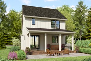 Exterior - Rear Elevation for Farmhouse House Plan #48-1163 - 3 bed, 2.5 bath