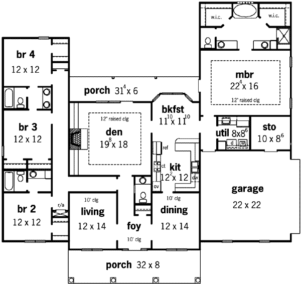 Southern Floor Plan - Main Floor Plan #16-277