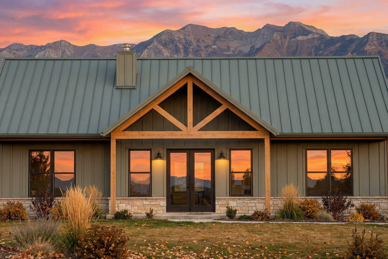 Barndominium Style House Plan - 3 Beds 2 Baths 1638 Sq/Ft Plan #1096-130 Exterior