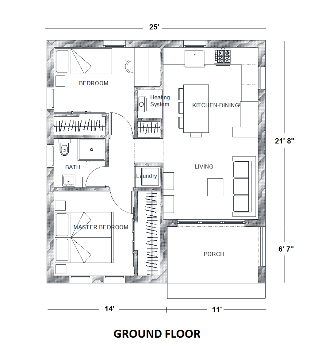 Contemporary Style House Plan 2 Beds 1 Baths 713 Sq Ft Plan 542 14 Houseplans Com Contemporary Style House Plan 2 Beds 1 Baths 713 Sq Ft Plan 542 14 Houseplans Com