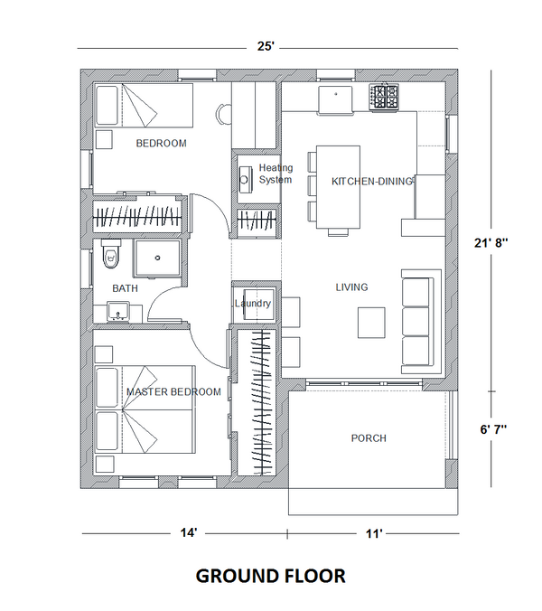 House Plan Design - Contemporary Floor Plan - Main Floor Plan #542-14