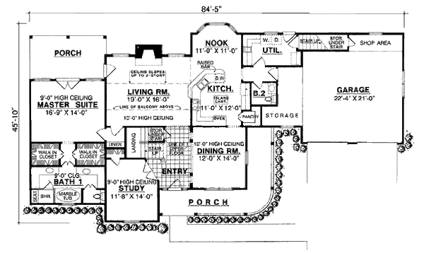 Architectural House Design - Country Floor Plan - Main Floor Plan #40-128