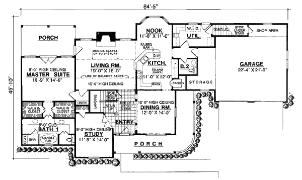 Home Plan - Country Floor Plan - Main Floor Plan #40-128