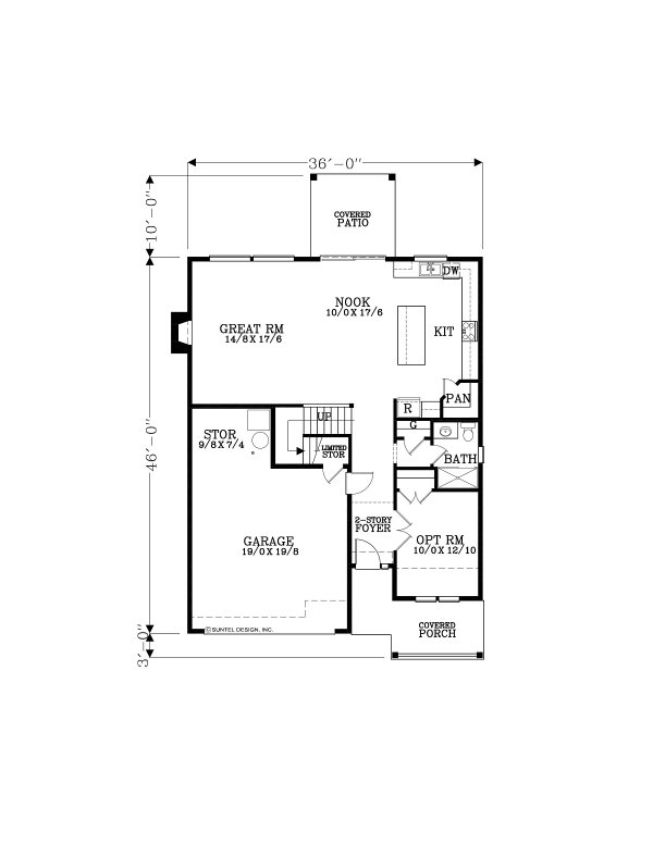 Craftsman Floor Plan - Main Floor Plan #53-674