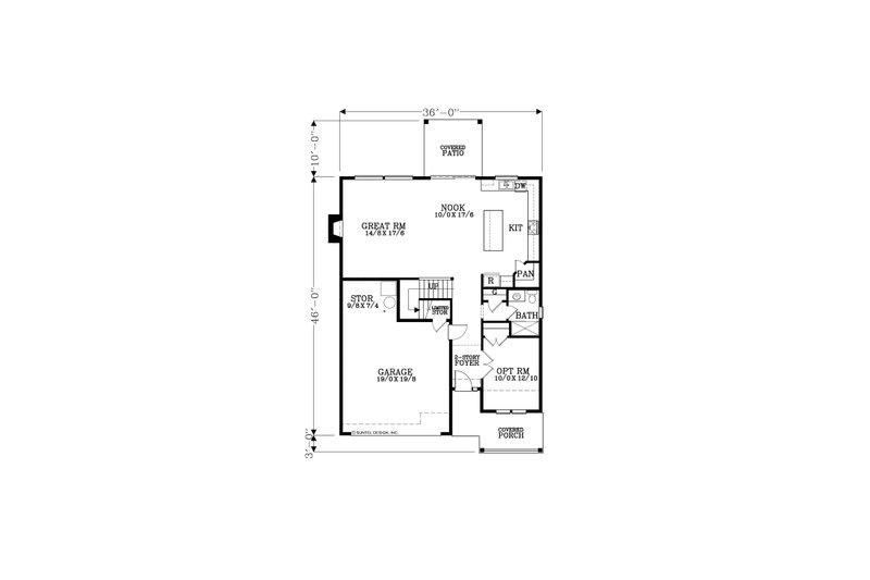 House Blueprint - Floor Plan - Main Floor for Craftsman House Plan #53-674 - 5 bed, 3 bath
