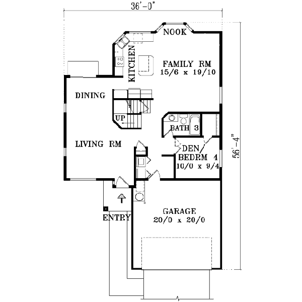 Traditional Floor Plan - Main Floor Plan #1-1372