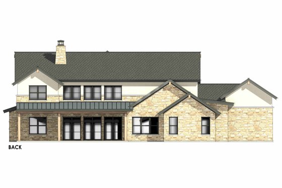 Exterior - Rear Elevation 1 for Mediterranean House Plan #1096-29 - 4 bed, 3.5 bath