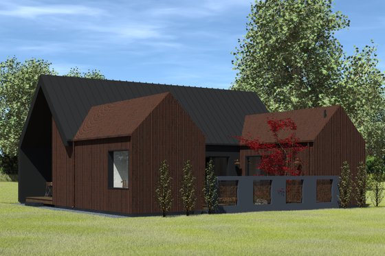 Exterior - Rear Elevation 1 for Modern House Plan #933-20 - 2 bed, 2 bath