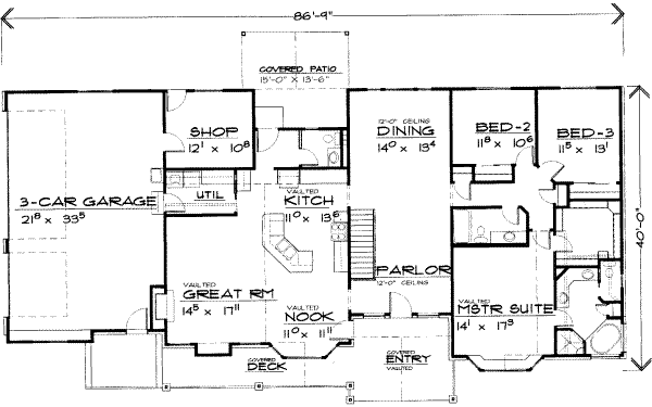 Traditional Floor Plan - Main Floor Plan #308-123