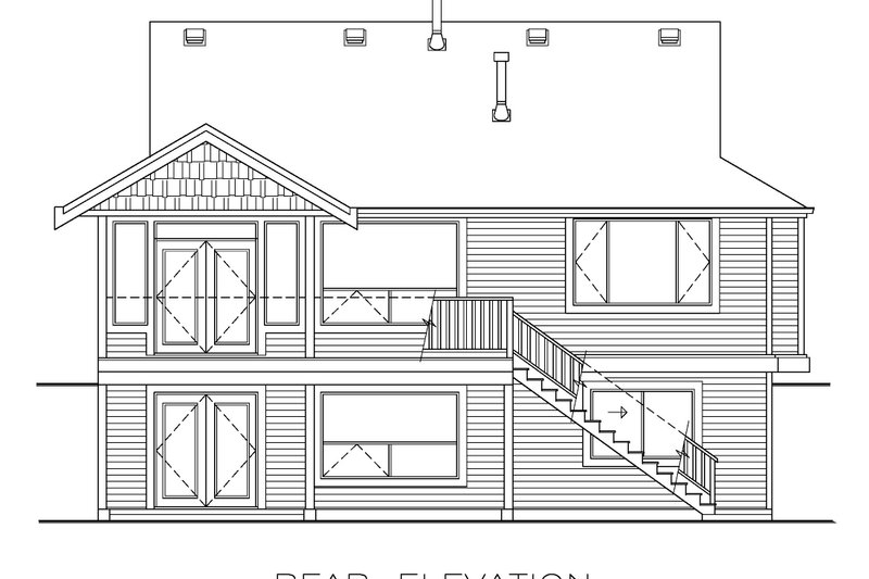 Home Plan - Exterior - Rear Elevation for Craftsman House Plan #1100-167 - 3 bed, 2 bath