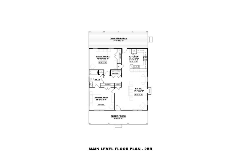 House Plan Design - Floor Plan - Main Floor for Farmhouse House Plan #1117-15 - 2 bed, 1 bath