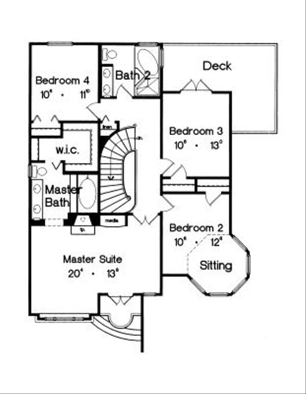 European Floor Plan - Upper Floor Plan #417-266