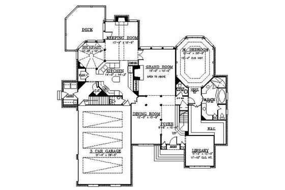 Floor Plan - Main Floor for European House Plan #119-308 - 4 bed, 3 bath