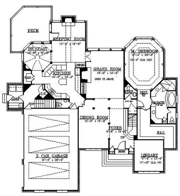 House Blueprint - European Floor Plan - Main Floor Plan #119-308