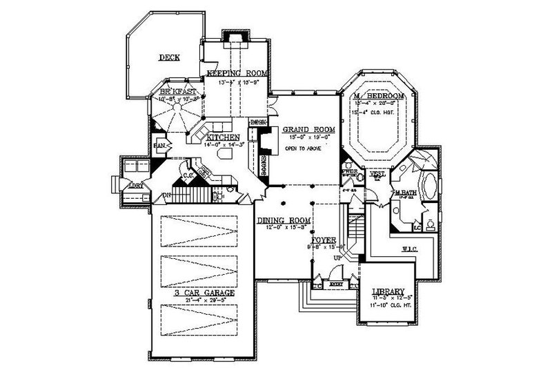 Home Plan - Floor Plan - Main Floor for European House Plan #119-308 - 4 bed, 3 bath