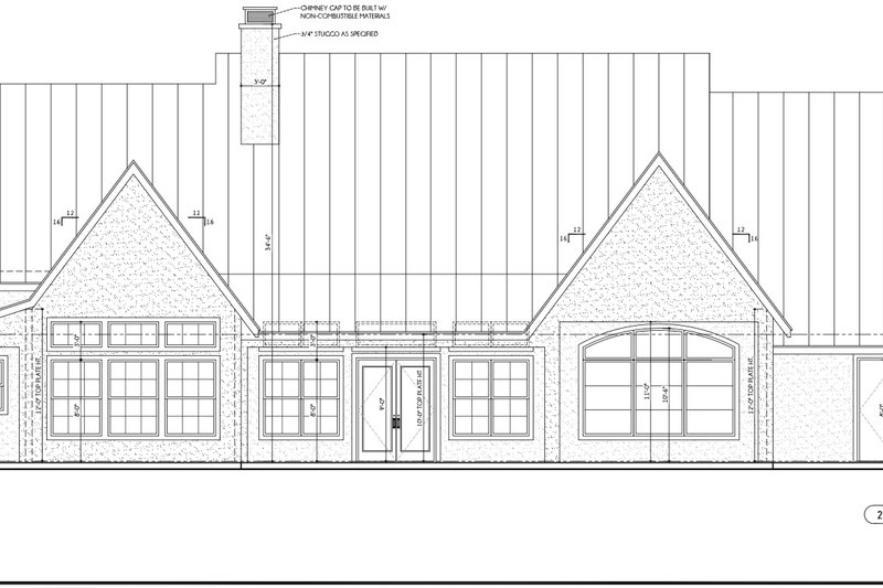 Home Plan - Exterior - Rear Elevation for European House Plan #1110-48 - 4 bed, 3.5 bath