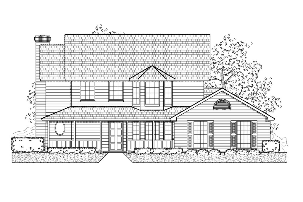 Exterior - Front Elevation 2 for Traditional House Plan #65-248 - 3 bed, 2.5 bath