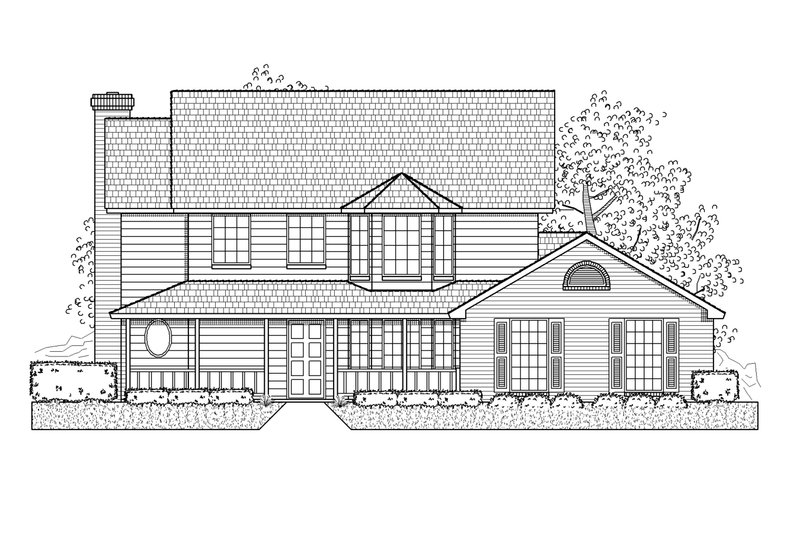 Exterior - Front Elevation 2 for Traditional House Plan #65-248 - 3 bed, 2.5 bath