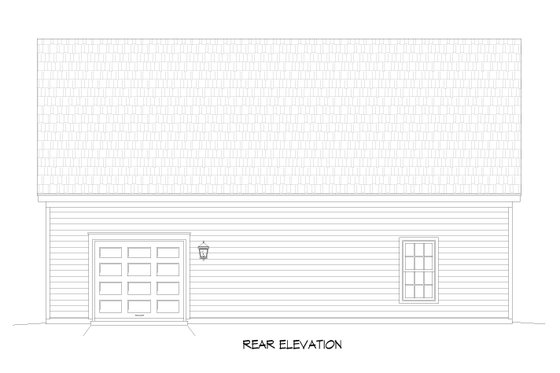 Exterior - Rear Elevation for Country House Plan #932-375, 0 bath