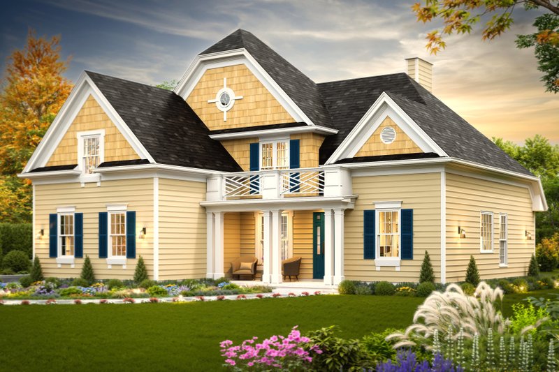Home Plan - Exterior - Front Elevation 5 for Colonial House Plan #119-258 - 3 bed, 2.5 bath