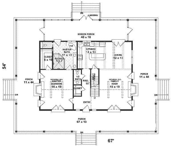 Country Floor Plan - Main Floor Plan #81-239