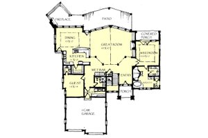Floor Plan - Main Floor for Craftsman House Plan #921-24 - 3 bed, 3 bath