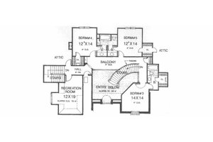 Floor Plan - Upper Floor for European House Plan #310-516 - 5 bed, 4.5 bath