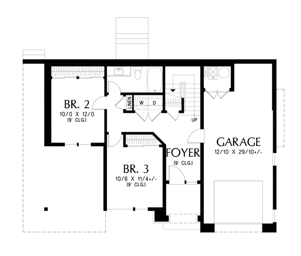Contemporary Floor Plan - Lower Floor Plan #48-1177