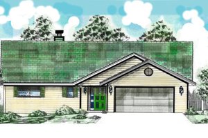 Ranch Exterior - Front Elevation Plan #52-215