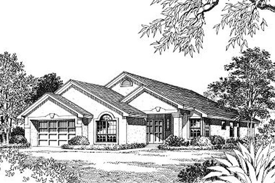 Exterior - Other Elevation 1 for Mediterranean House Plan #417-159 - 4 bed, 2 bath