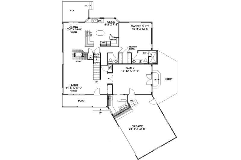 House Plan Design - Floor Plan - Main Floor for Traditional House Plan #60-182 - 3 bed, 2.5 bath