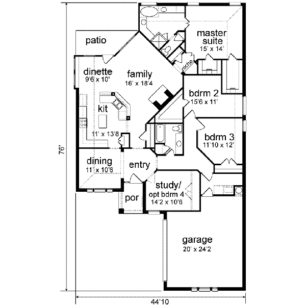 Dream House Plan - Traditional Floor Plan - Main Floor Plan #84-132