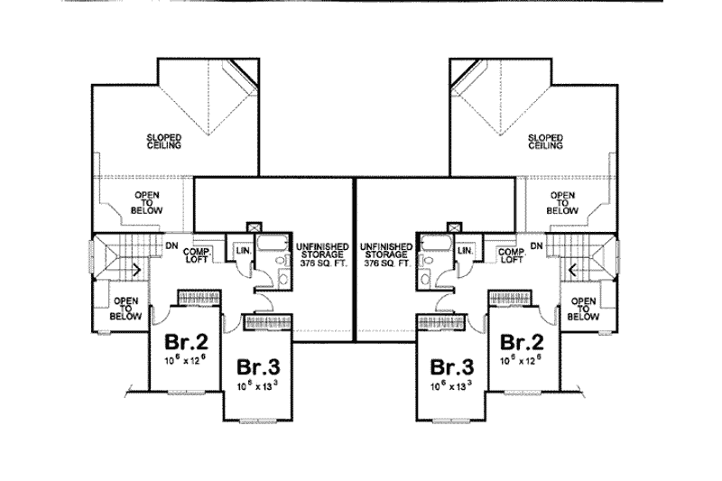 Dream House Plan - Floor Plan - Upper Floor for European House Plan #20-1352 - 4 bed, 2.5 bath
