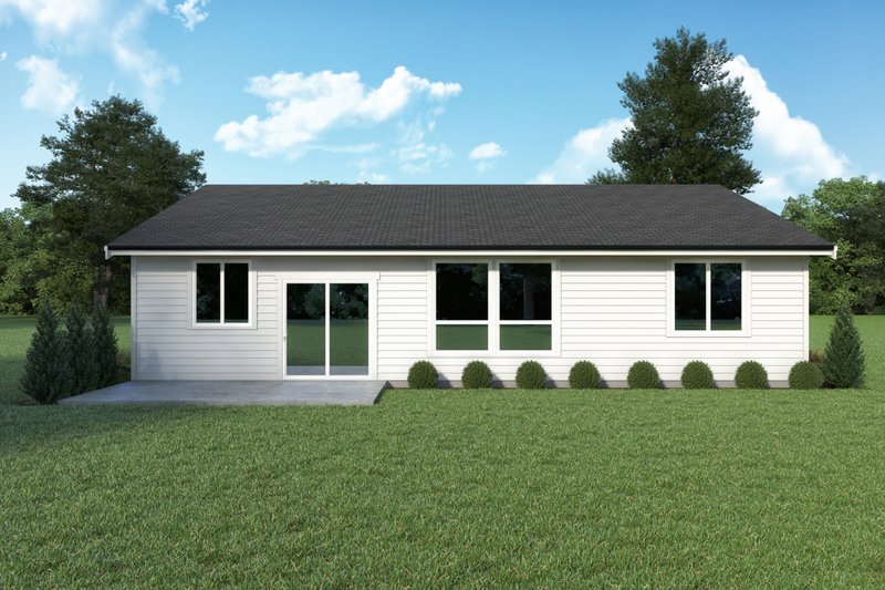 House Plan Design - Exterior - Rear Elevation for Ranch House Plan #1070-184 - 3 bed, 2 bath