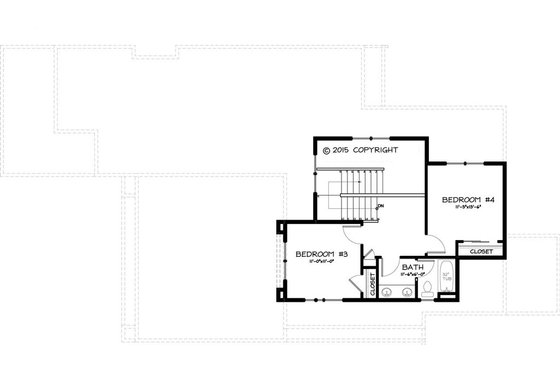 Floor Plan - Upper Floor for Craftsman House Plan #895-45 - 4 bed, 3 bath