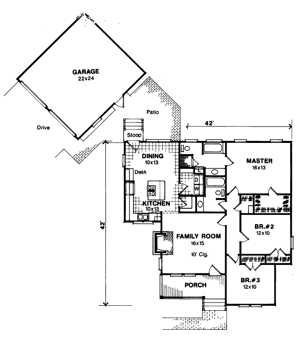 Home Plan - Country Floor Plan - Main Floor Plan #41-109