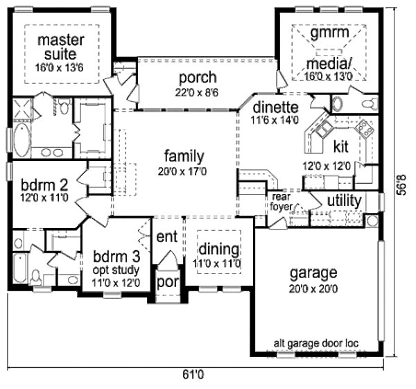 European Floor Plan - Main Floor Plan #84-479