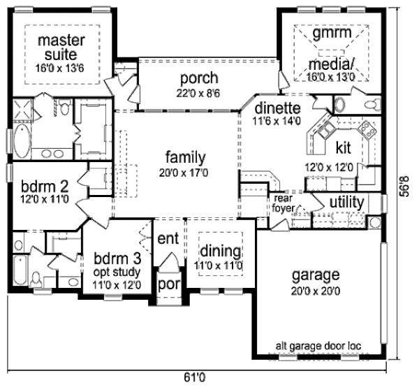 Dream House Plan - European Floor Plan - Main Floor Plan #84-479