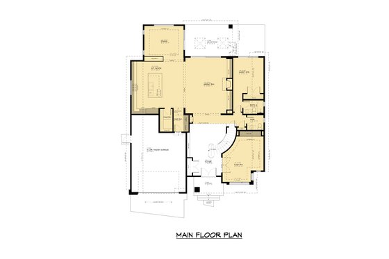 Floor Plan - Main Floor for Contemporary House Plan #1066-254 - 5 bed, 4.5 bath