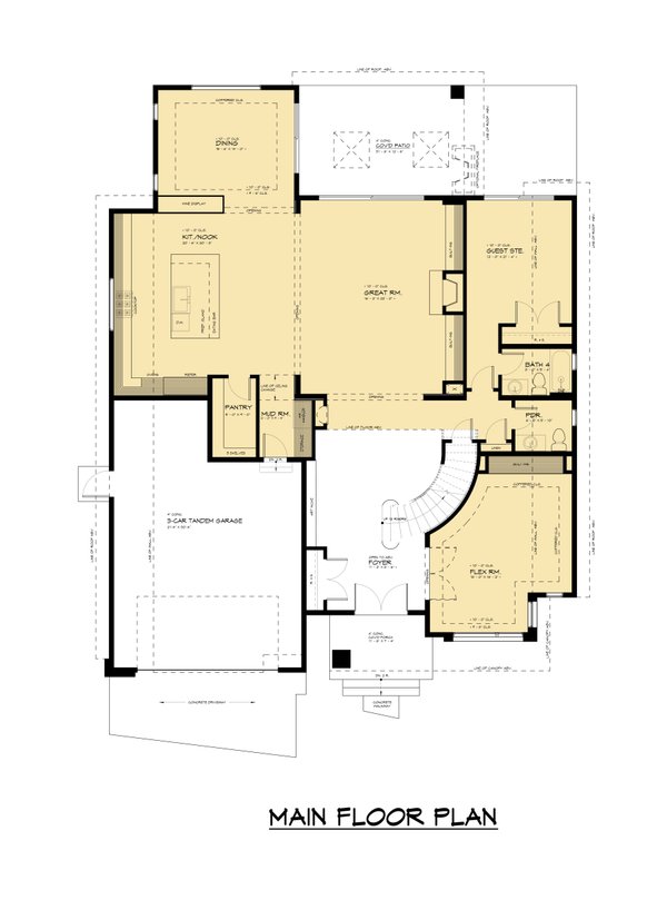 Contemporary Floor Plan - Main Floor Plan #1066-254