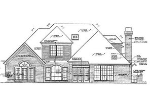 Exterior - Rear Elevation for European House Plan #310-859 - 4 bed, 3.5 bath