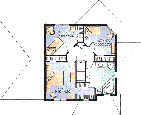 House Design - Traditional Floor Plan - Upper Floor Plan #23-674