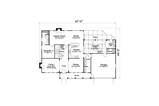 Floor Plan - Main Floor House Plan #57-585 - 4 bed, 3.5 bath