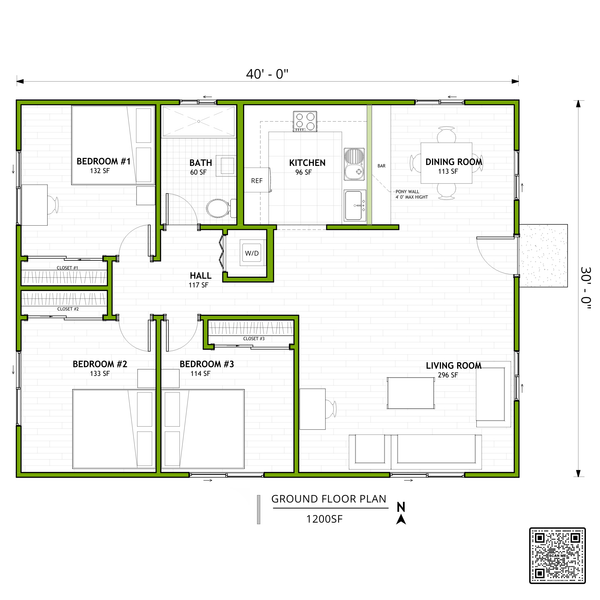 Adobe / Southwestern Floor Plan - Main Floor Plan #1106-18