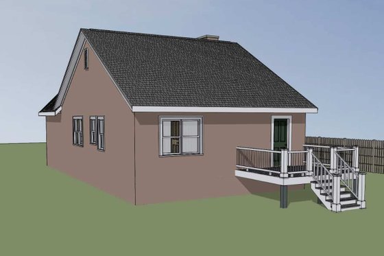 Exterior - Rear Elevation for Ranch House Plan #79-331 - 3 bed, 2.5 bath