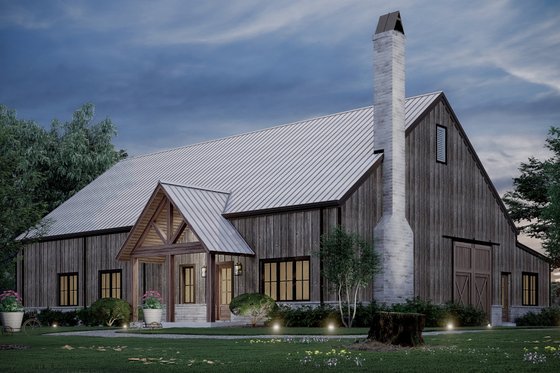 Exterior - Front Elevation 3 for Barndominium House Plan #1081-30 - 2 bed, 2.5 bath