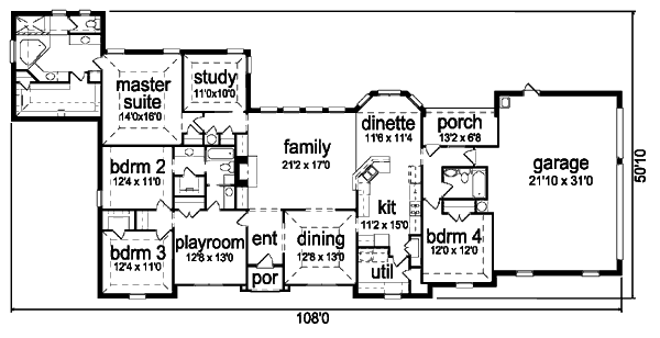 Traditional Floor Plan - Main Floor Plan #84-379